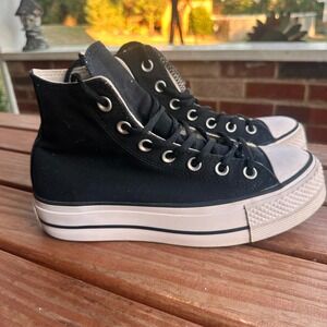 Converse Chuck Taylor All Star Lift Platform High Top Sneakers Black Womens 7